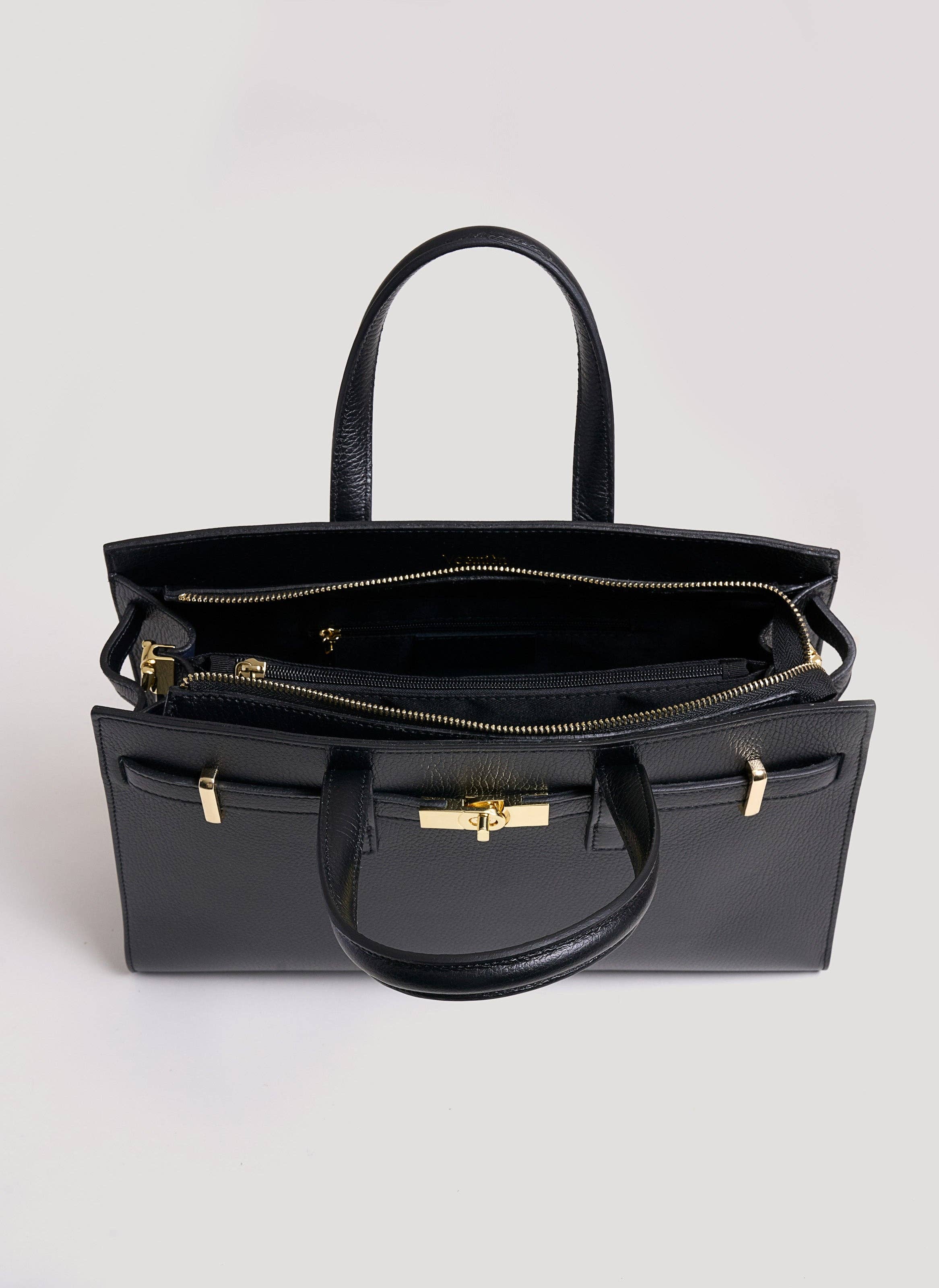 Voemièn - Wholesale Top Handle Bag - Women's - Sveva Bag in Black Togo Leather5