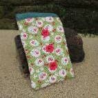 Green Cherry Blossom Print Mobile Phone Sock Pouch for wholesale by The Hare And The Moon