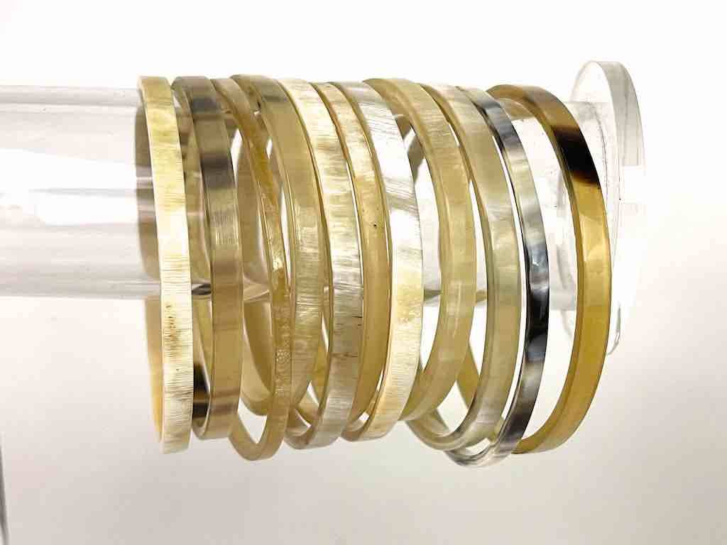 The Niger Bend - Wholesale Bangle Bracelet - Thin African cow horn bangle, 2 shades, 2 shapes21