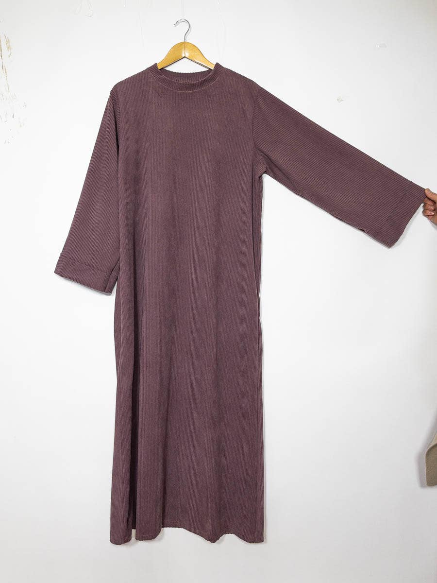 IDEAL OUTFIT - Vente Robe – femme - Abaya longue ref:2393B-côtelé14