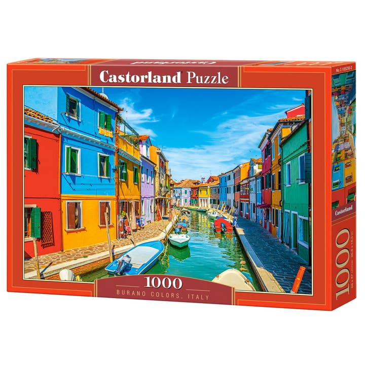 CASTORLAND by Bridge Toys - Venta al por mayor Puzle - Adultos - Rompecabezas de 1000 piezas, Burano Colors, Italia, Venecia, rompecabezas para adultos, Castorland C-105250-2