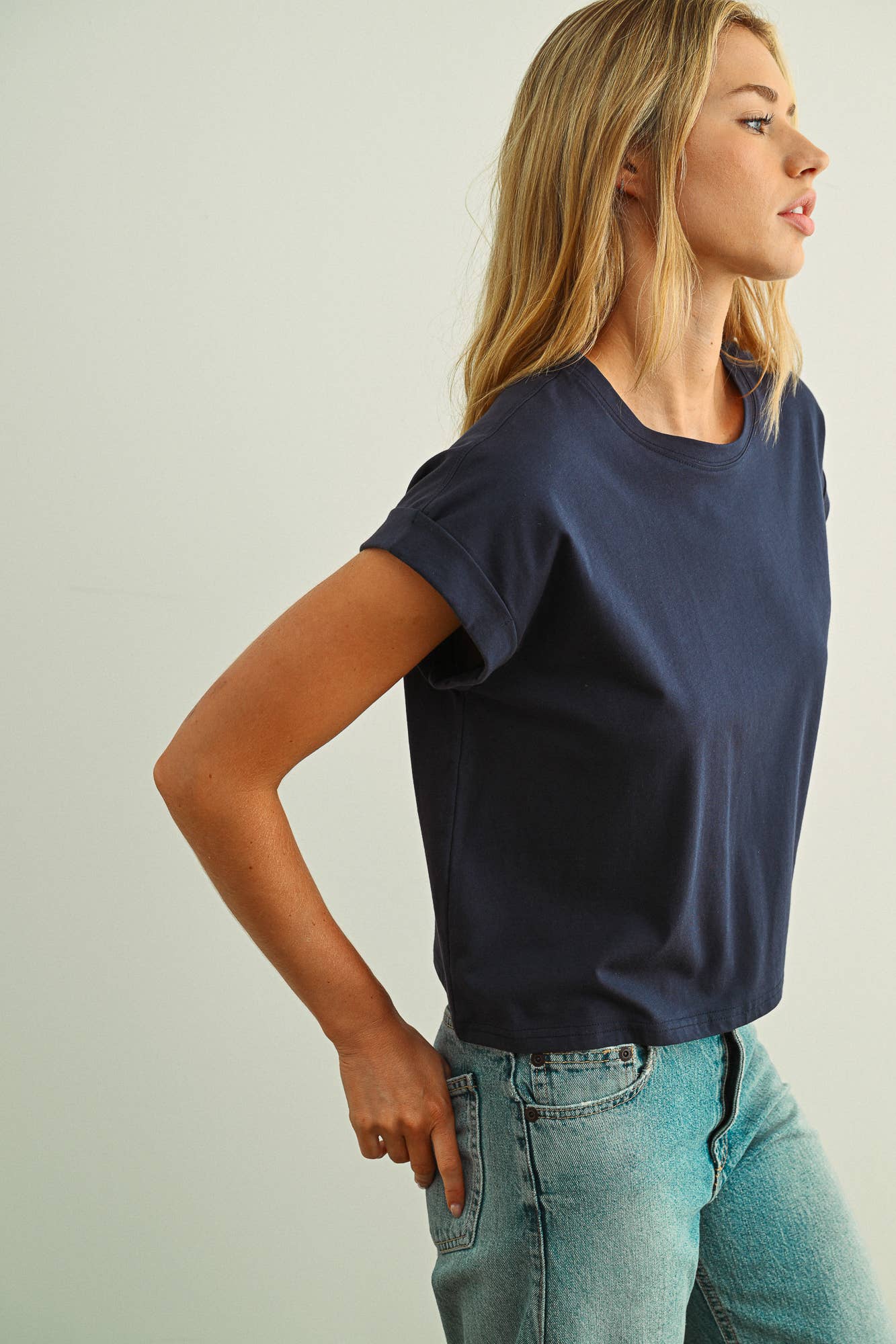 MIOU MUSE - Venta al por mayor Blusa - Mujer - Blusa de manga con puño y cuello redondo21