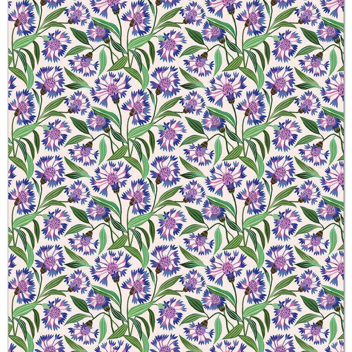 Brie Harrison Ltd – wholesale Flat wrap – Cornflower Gift Wrap 4