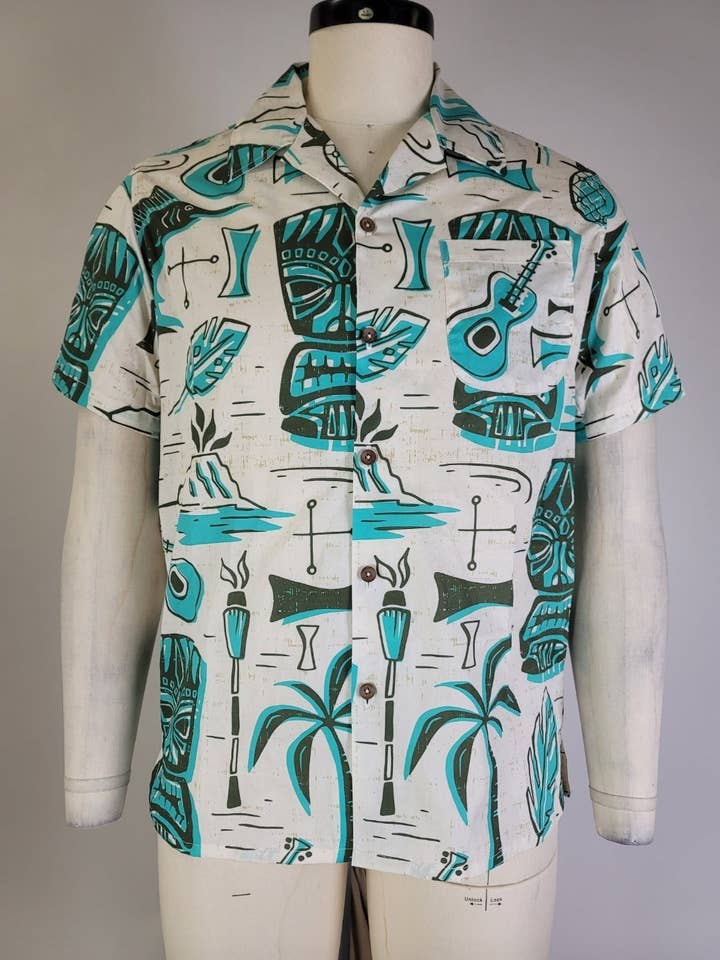 Volcano Designs - Wholesale Button Down Shirt - Men's - Spoonflower Fabric Shirt