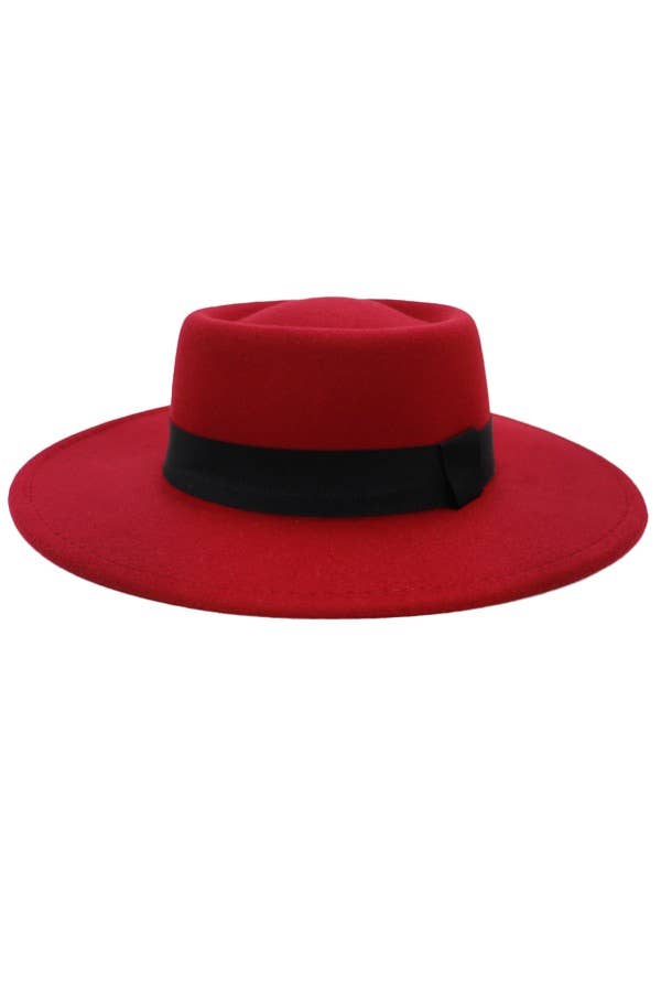 Cap Zone - Wholesale Fedora - Women's - Bolero Felt Pork Pie Crown Hat-Black Band7