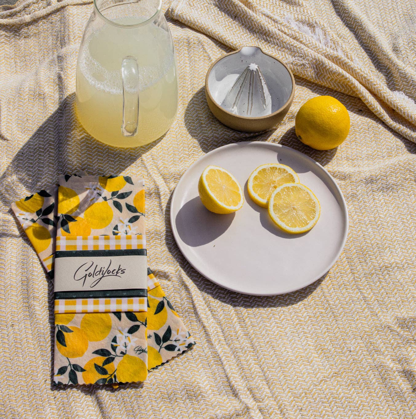 Goldilocks Goods - Wholesale Food Storage Wrap/Bag - Beeswax Food Wraps: Amalfi Lemons Set of 36