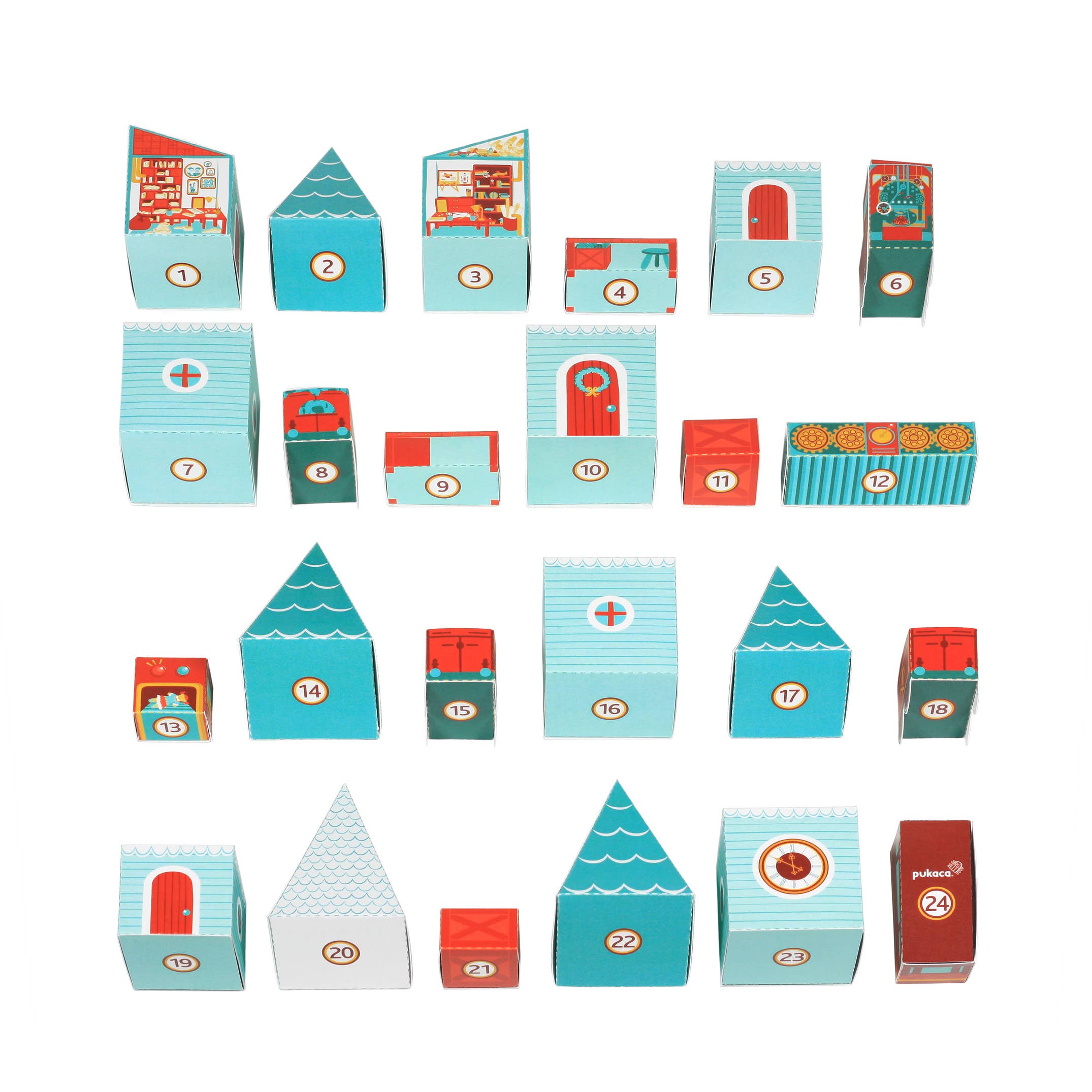pukaca - Vendita all'ingrosso Calendario dell'avvento - Calendario dell'Avvento della Fabbrica di Giocattoli di Babbo Natale - Giocattolo e Regalo di Natale8