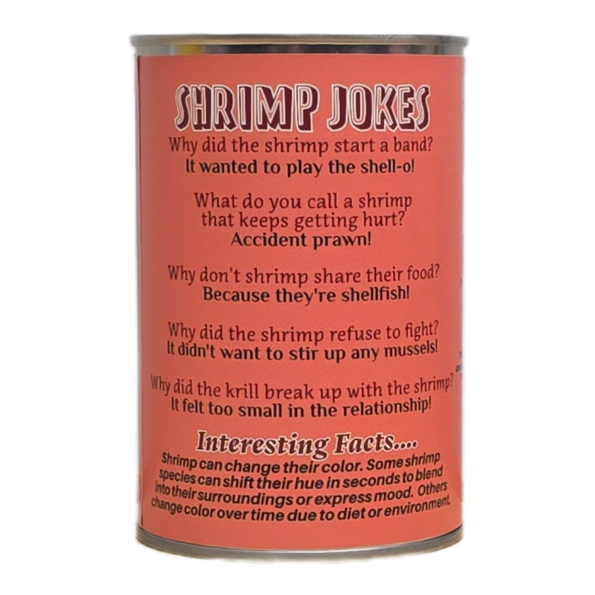 Canned Gifts - Vente Cadeau amusant/original - Can O' Shrimp - Cadeau en peluche éco-responsable pour pêcheurs avec blagues2