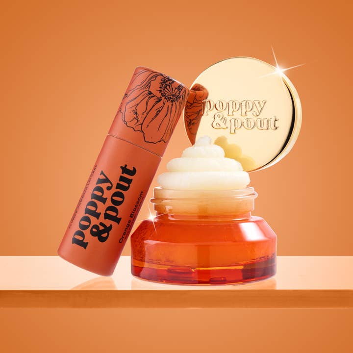 Poppy & Pout - Wholesale Lip Balm Set - Lip Care Duo, Orange Blossom1