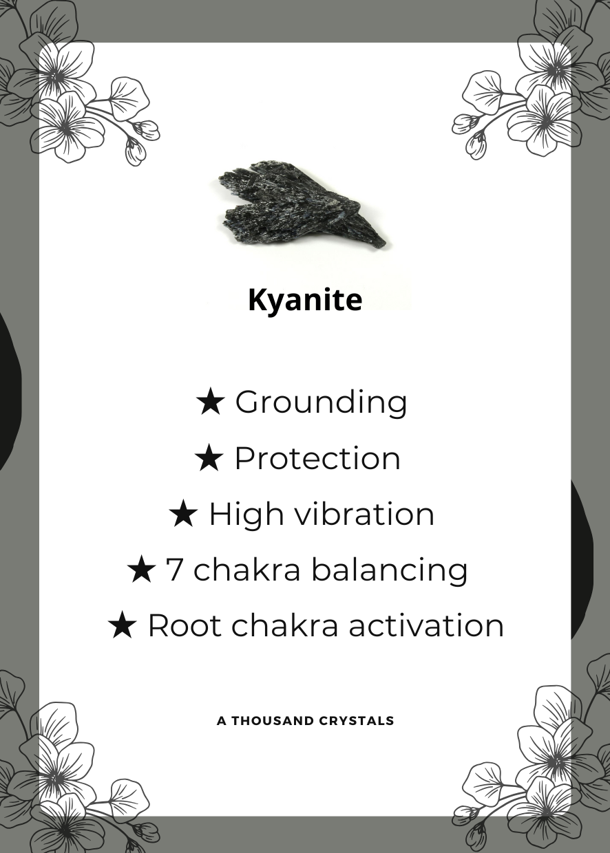 A Thousand Crystals - Venta al por mayor Piedras/cristales espirituales - Cristal de cianita, áspero, negro, fragmentos de piedras preciosas sin procesar (copia)3