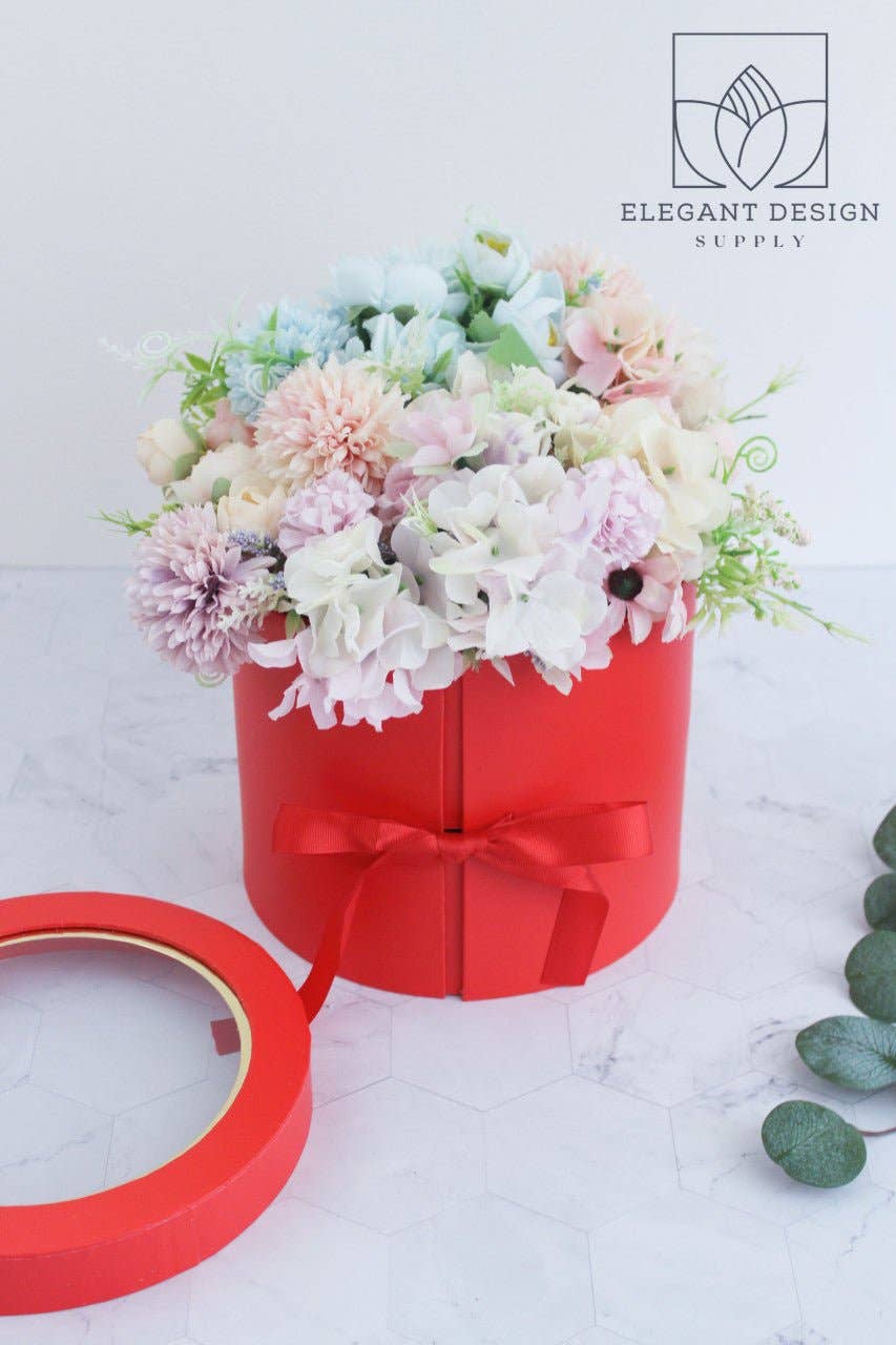 Elegant Design Supply – Engroshandel Gaveæske – To lag rund blomsterkasse med klart låg32