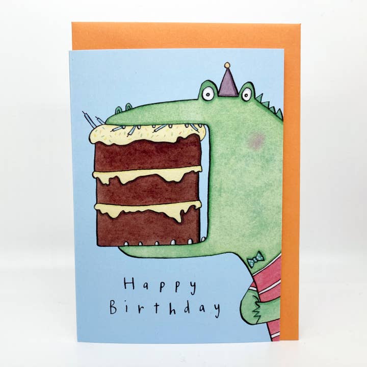 Holly Swain - Wholesale Birthday Card - Quite Nice Monsters - Happy Birthday Cake