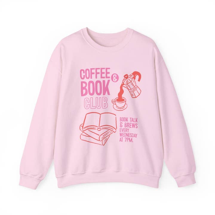 MagicMerchEmporium - Wholesale Graphic Sweatshirt - Unisex - Coffee And Book Club Talk And Brews Sweatshirt8