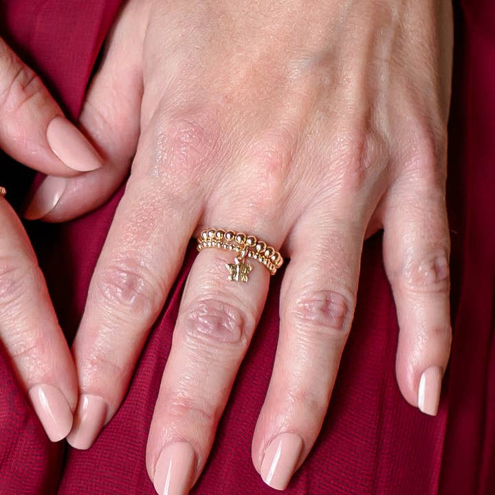 2mm Maya-Ring mit Schmetterlingsanhänger für den Großhandel von Kate Meraki