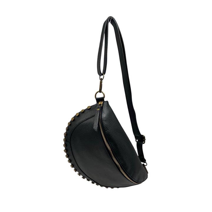 Louisa lee – Pochete - Mulher por atacado – Pochete de couro granulada com tachas