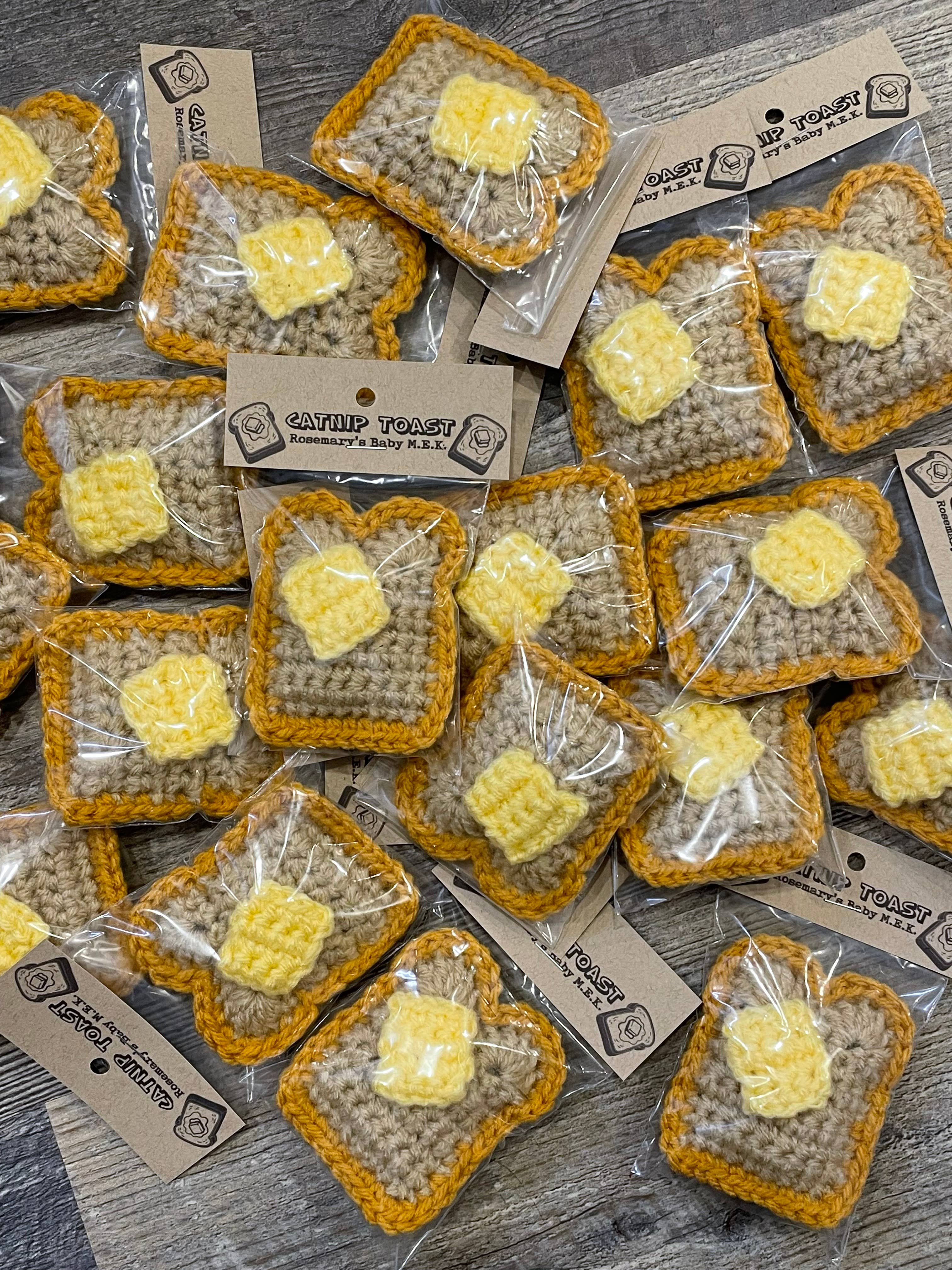Rosemary's Baby M.E.K. - Wholesale Pet Toy - Cat - Catnip Buttered Toast cat toy crochet cat treat for cats 3