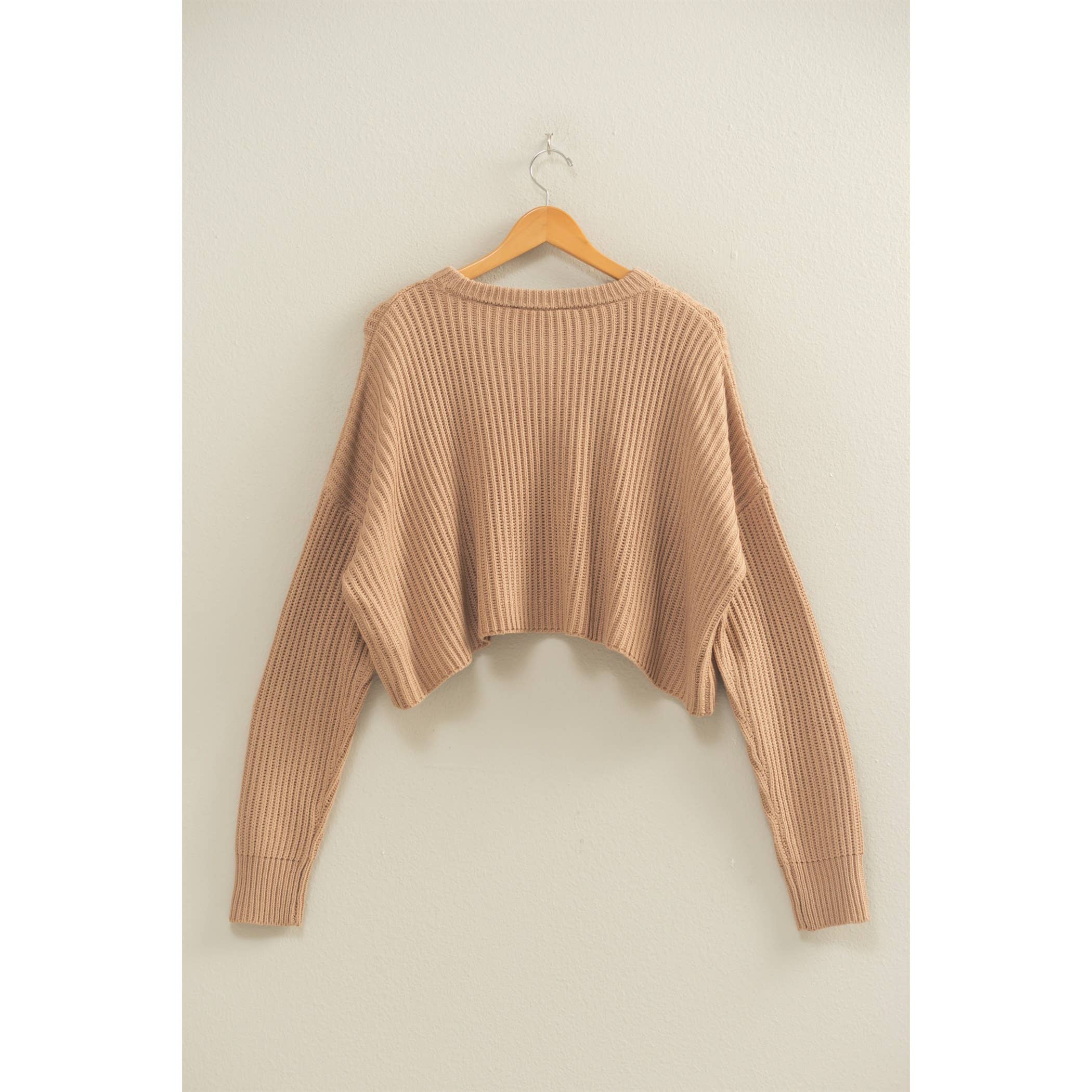 Double Zero - Wholesale Knit Sweater - Women's - Cropped Knit Sweater With Crew Neck14