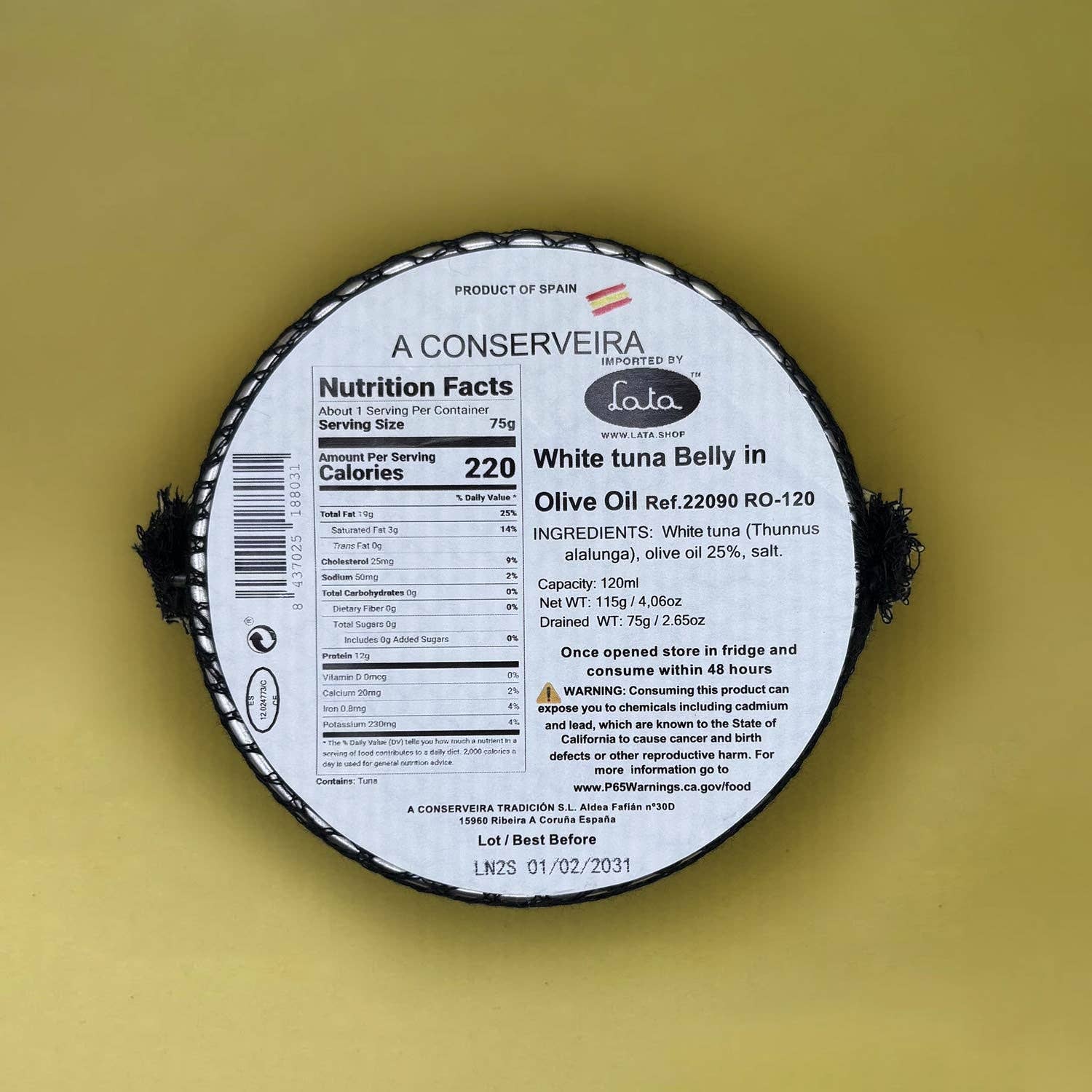 Lata - Wholesale Tinned Fish - A Conserveira Tradición Albacore Tuna Belly1