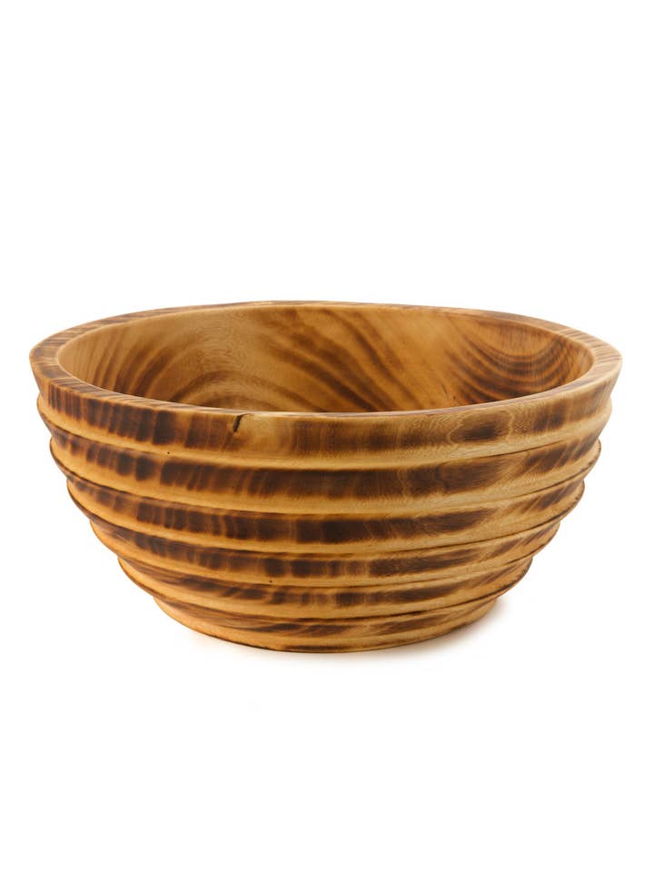 Hand Carved Bee Hive Jacaranda Wood Serving Bowl for wholesale by Swahili | AFRICAN MODERN