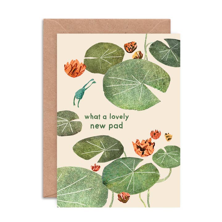Lovely New Pad Housewarming Card | New Home Moving Card for wholesale by Emily Nash Illustration Greeting Cards