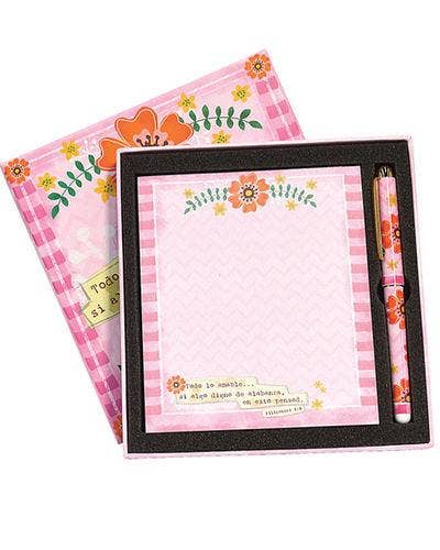 Divinity Boutique - Wholesale Stationery/Notecard Set - Spanish Square Box Pad Pen Set1