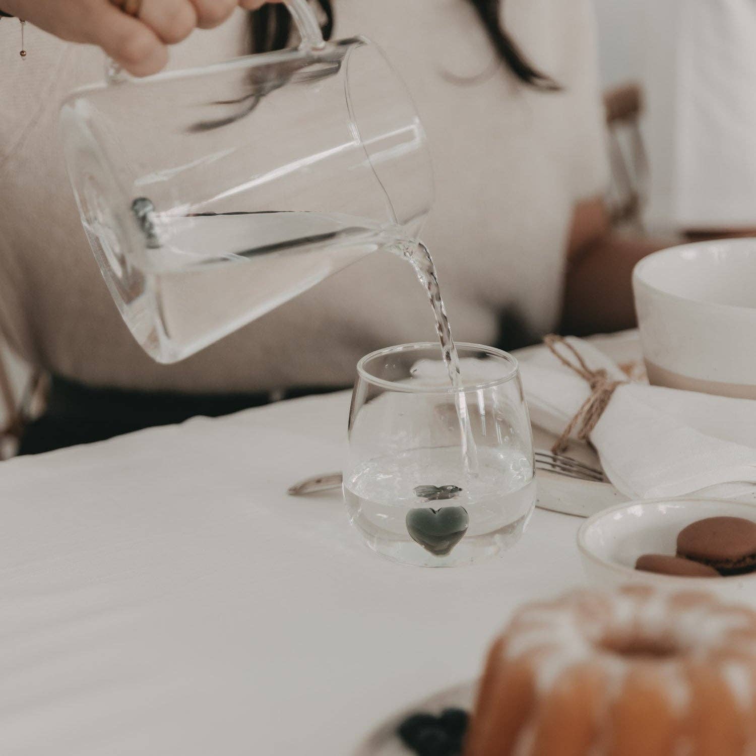 Eulenschnitt - Wholesale Drinking Glass/Cup - Black heart figure drinking glass (VE = 6 pcs)2