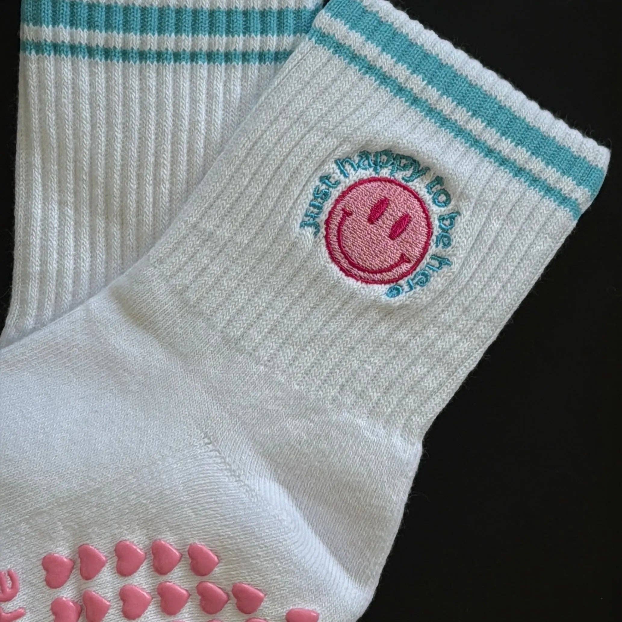 Pilabarre - Vente Chaussettes – femme - Chaussettes antidérapantes Juste Heureux d'Être Ici2