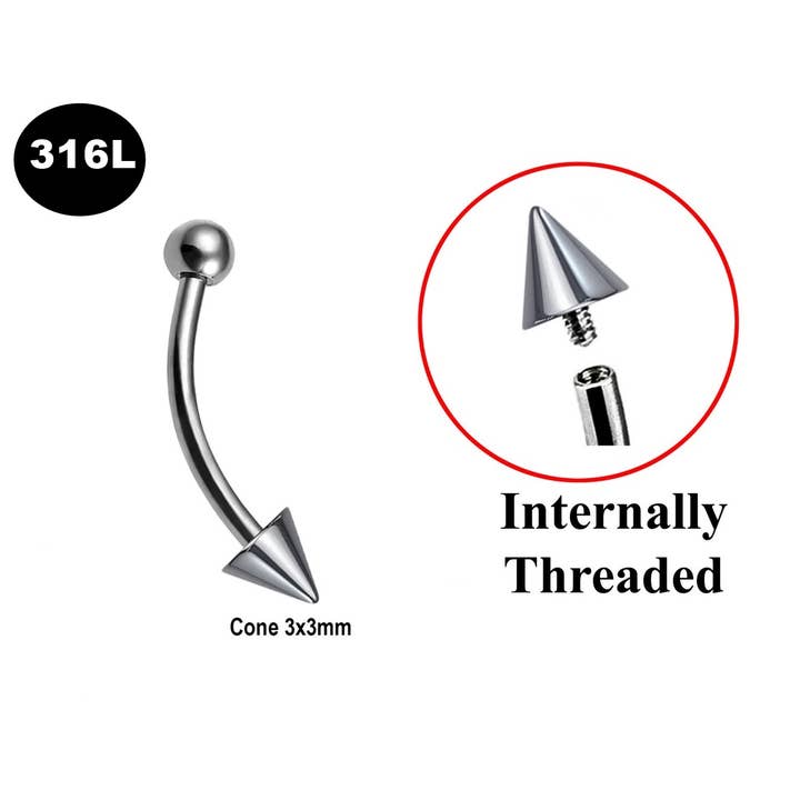 Bodytrend – wholesale Lip ring – Curved barbell,Vertical Labret Piercing -Surgical Steel 316L