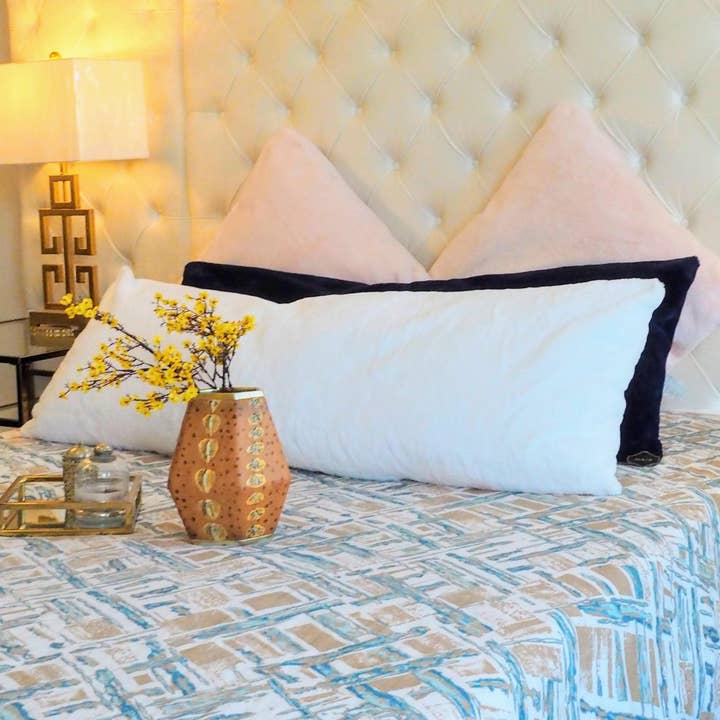 Faux Fur Body Pillow with Adjustable Insert - White for wholesale by Maia Homes