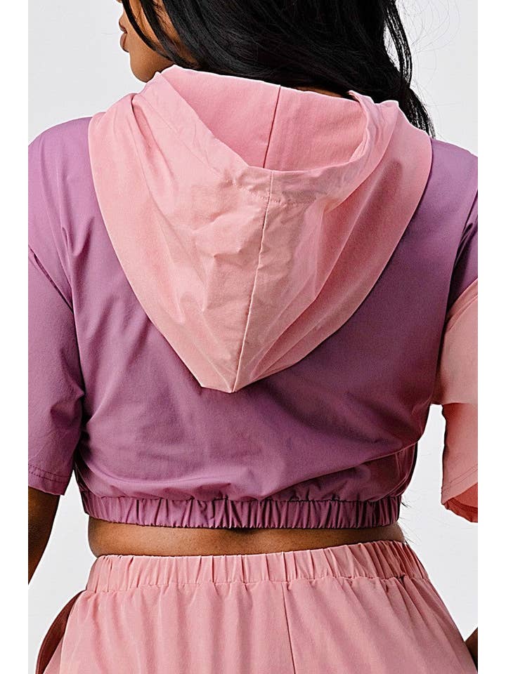 CC Wholesale Clothing - Wholesale Top & Pant Set (NOT Loungewear) - Women's - Pants Set In Color Block With Hoodie And Detachable Bottom