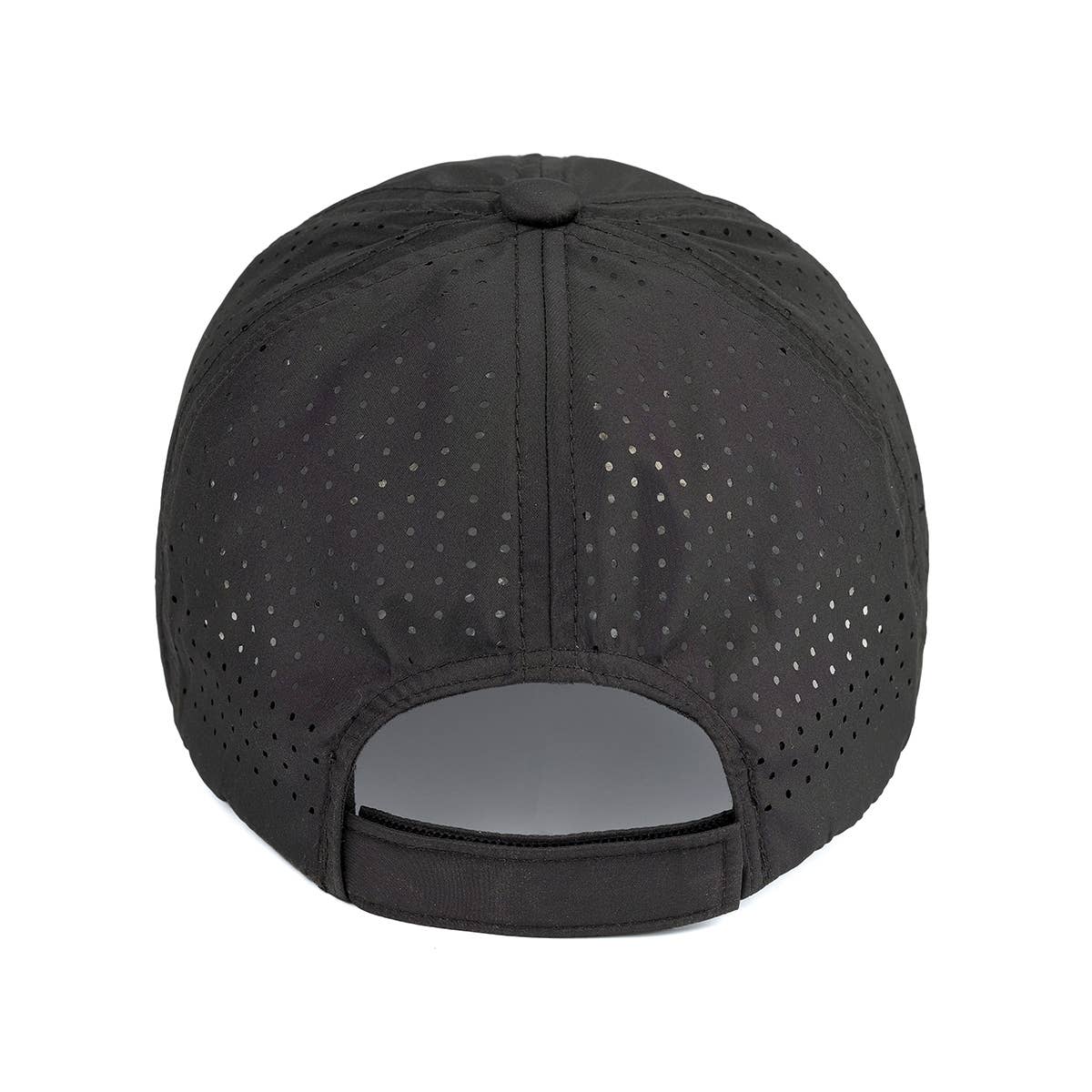 Funky Junque - Wholesale Baseball Cap - Unisex - Laser Cut Unstructured Running Cap - Black3