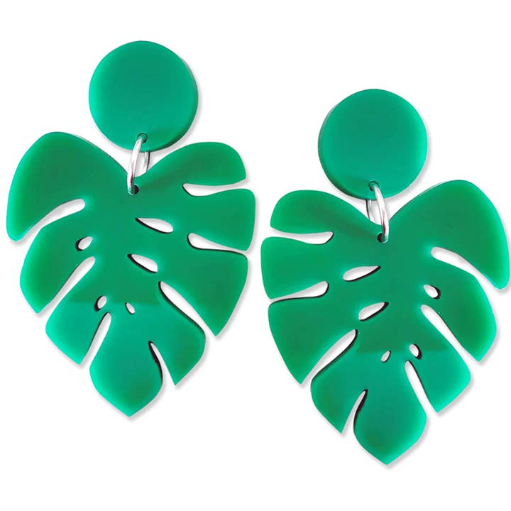 Monstera Earrings for wholesale by NOW OR NEVER JEWELRY