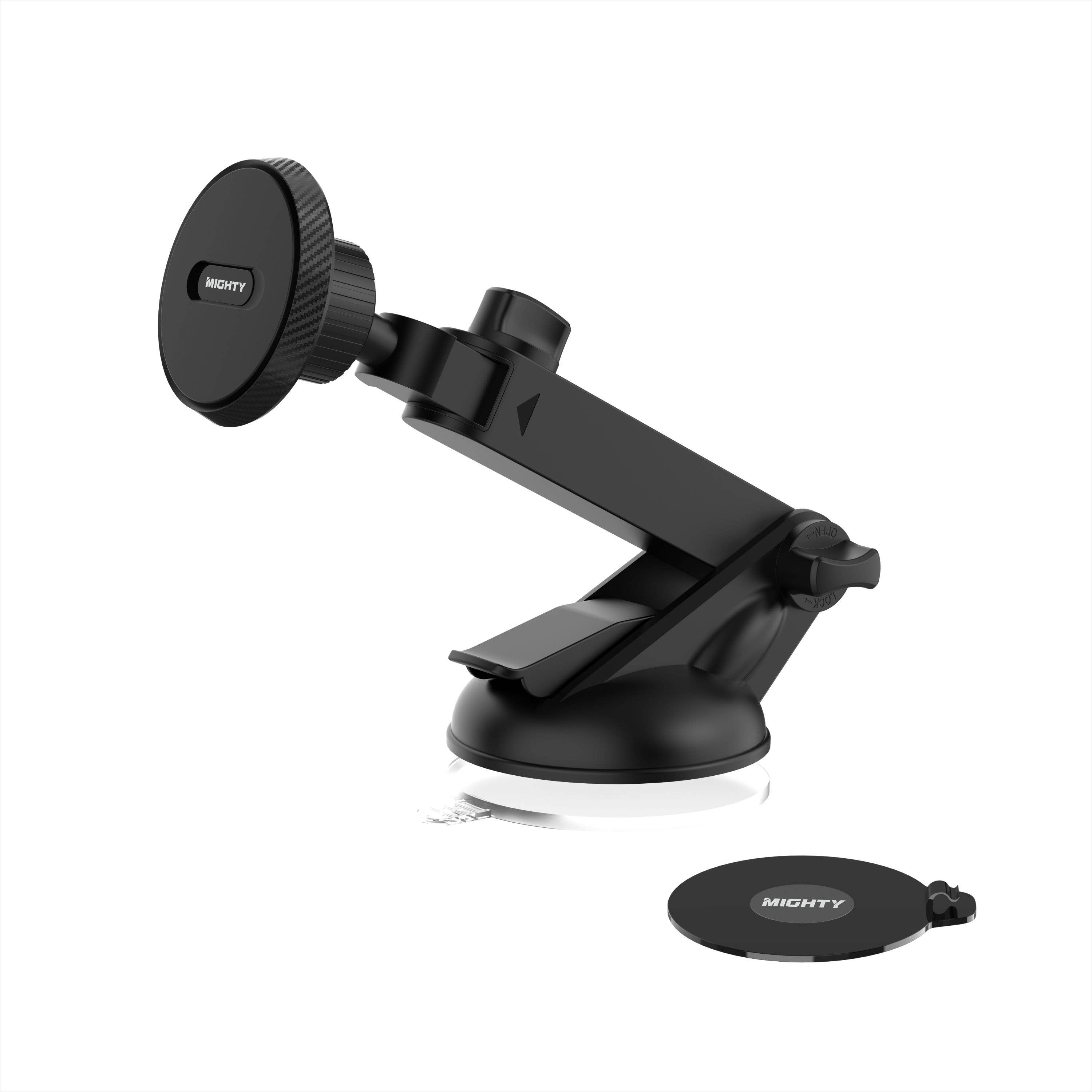 Mighty Wireless – wholesale Stativ för surfplatta – Mäktig trådlös vindruta och instrumentpanelmonterad bilhållare MK032