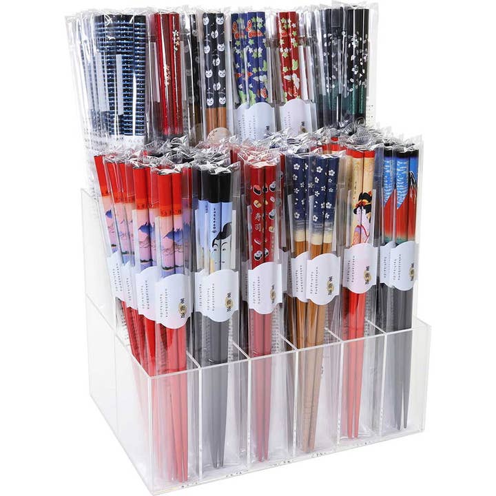 Wholesale Chopsticks - Wholesale Retailer Display - Home & Living - Acrylic Counter Chopsticks Display 12-Unit