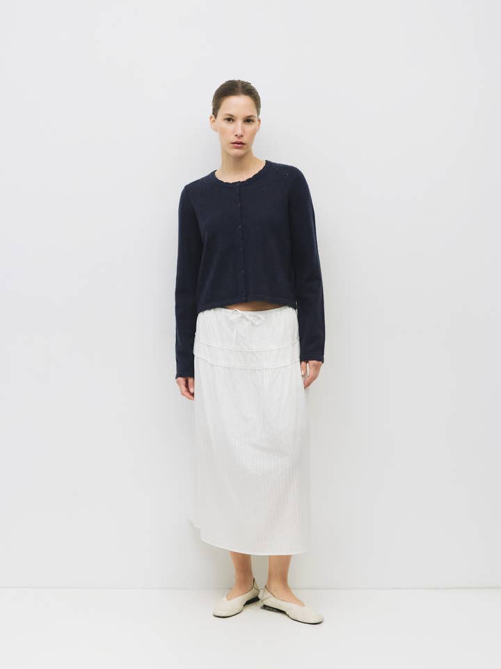 The Carmela Cardigan | Scalloped Pointelle Cardigan for wholesale by MOD REF