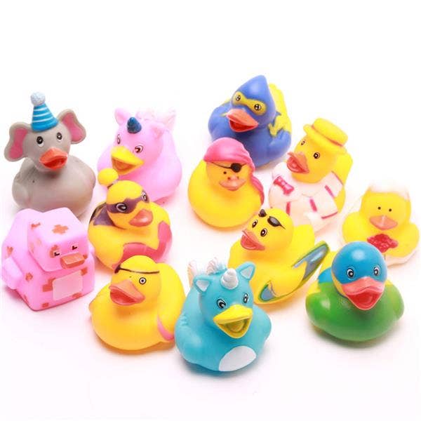 Canards de bain assortiment n°3 - lot de 12 canards en caoutchouc pour la vente par Duckshop