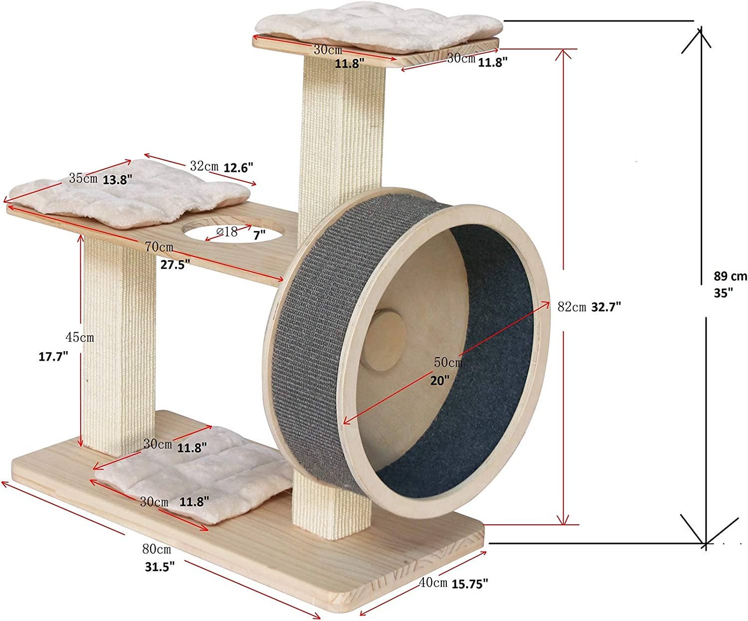 Penn-Plax - Wholesale Pet Scratcher - Cat - Spin Kitty Cat Tree with Built-In Wheel1