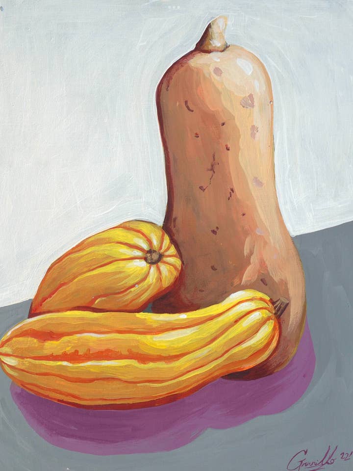Squash, Giclée-Archivdruck, 22,9 x 30,5 cm für den Großhandel von Chris Granillo Art