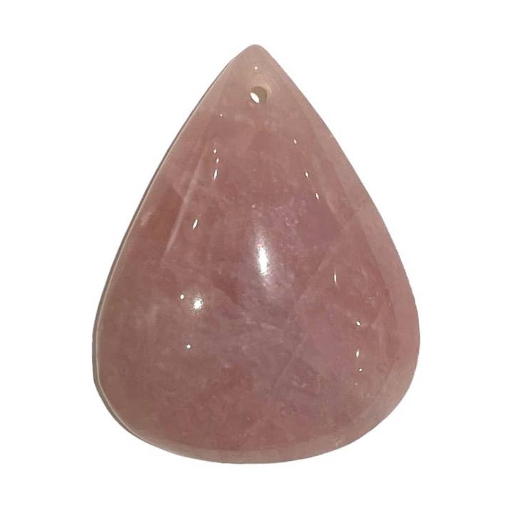 Madagascar pink quartz pendant with flat drop pierced in front for wholesale by Foliesbijoux