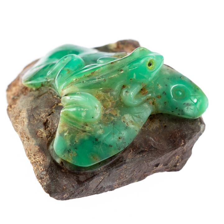 Figurine XI de statues de grenouille en chrysoprase pour la vente par Asian Ethnic Art