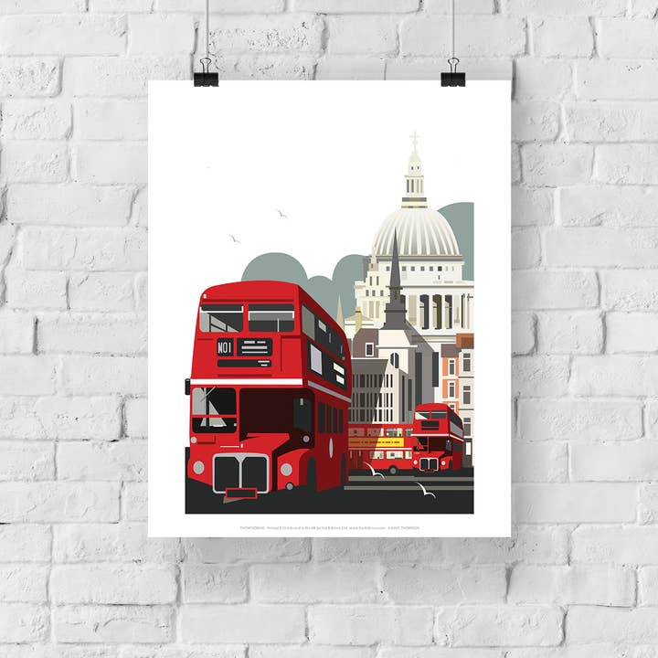 Star Editions – wholesale Art print – Red Double Decker By Artist Dave Thompson - Art Print2