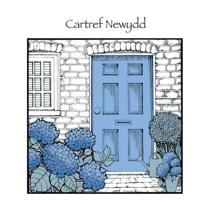 Cartref Newydd (Neues Zuhause) Blaue Tür für den Großhandel von Alff a Bet Design