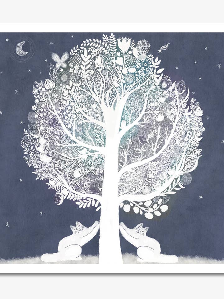 Impresión artística de gato: Árbol garabateado para venta al por mayor de Dariia Dziuba
