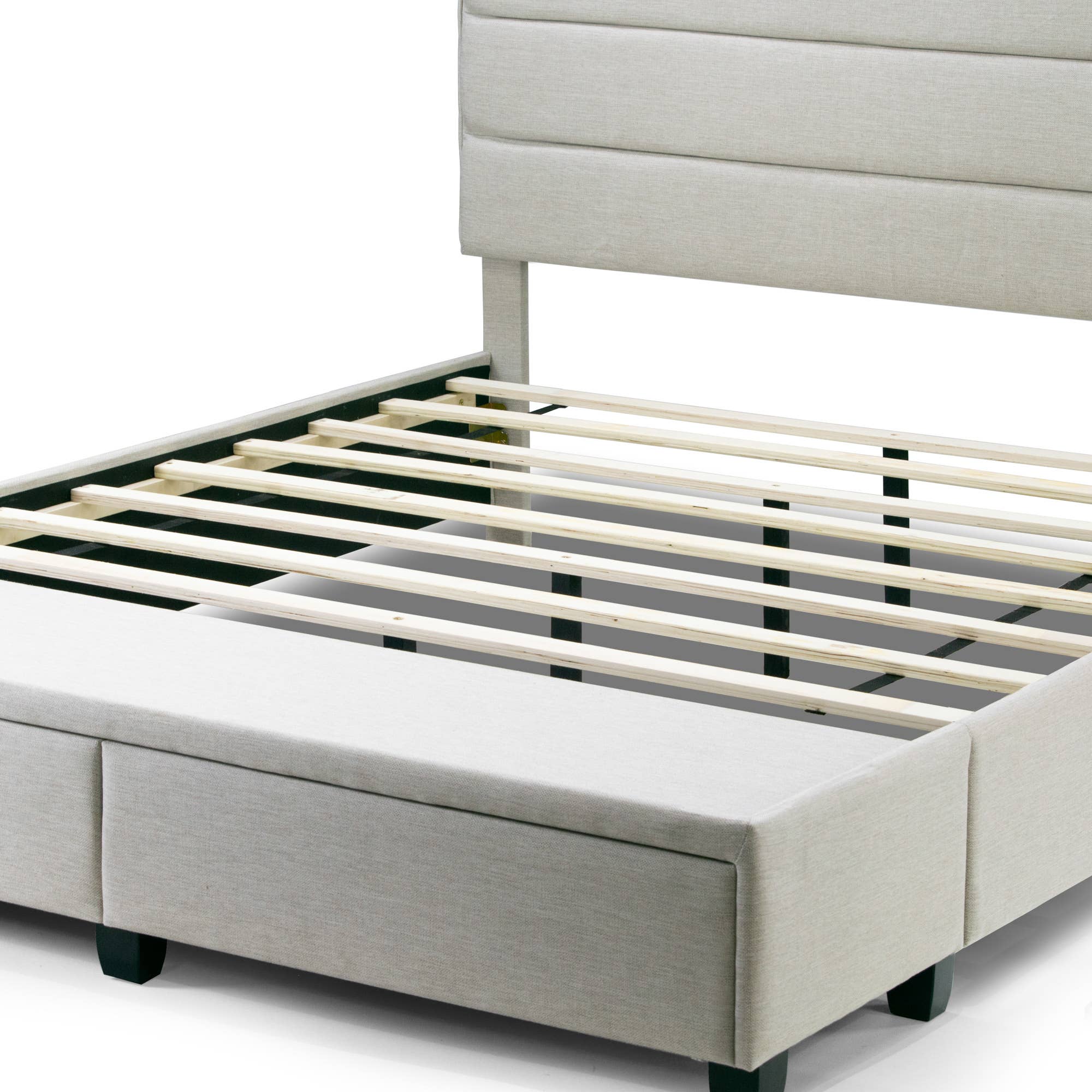 Glamour Home - Wholesale Bed - Arnia Beige Fabric Queen Captain's Bed with Storage Drawers6