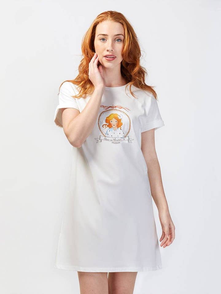 Alice in Wonderland Cotton Nightie for wholesale by Magnolia Lounge