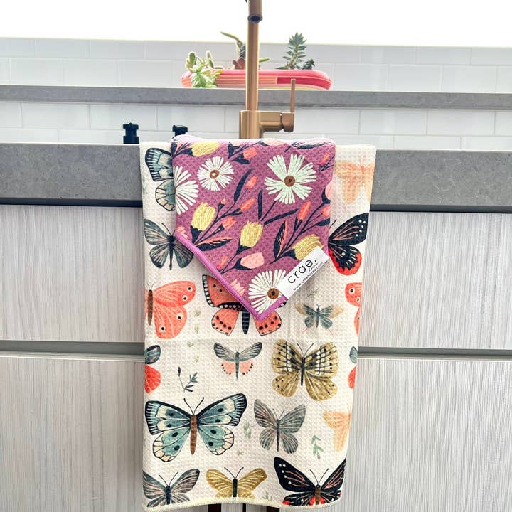 Crae.Home - Wholesale Towel Set - Wings/Flower Farm: Double Sided-Hand Towel Washcloth Set1