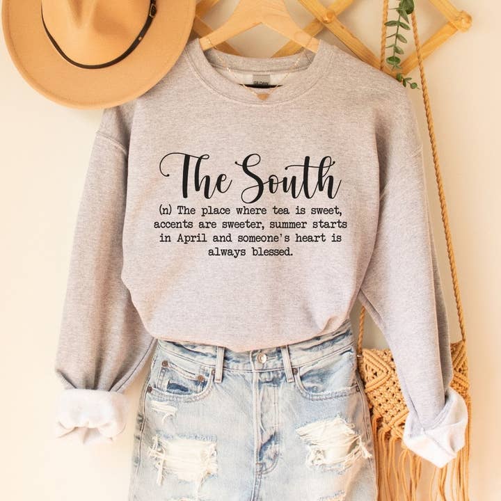 The South Crewneck Sweatshirt for wholesale by Trendznmore - Modern Graphic Apparel