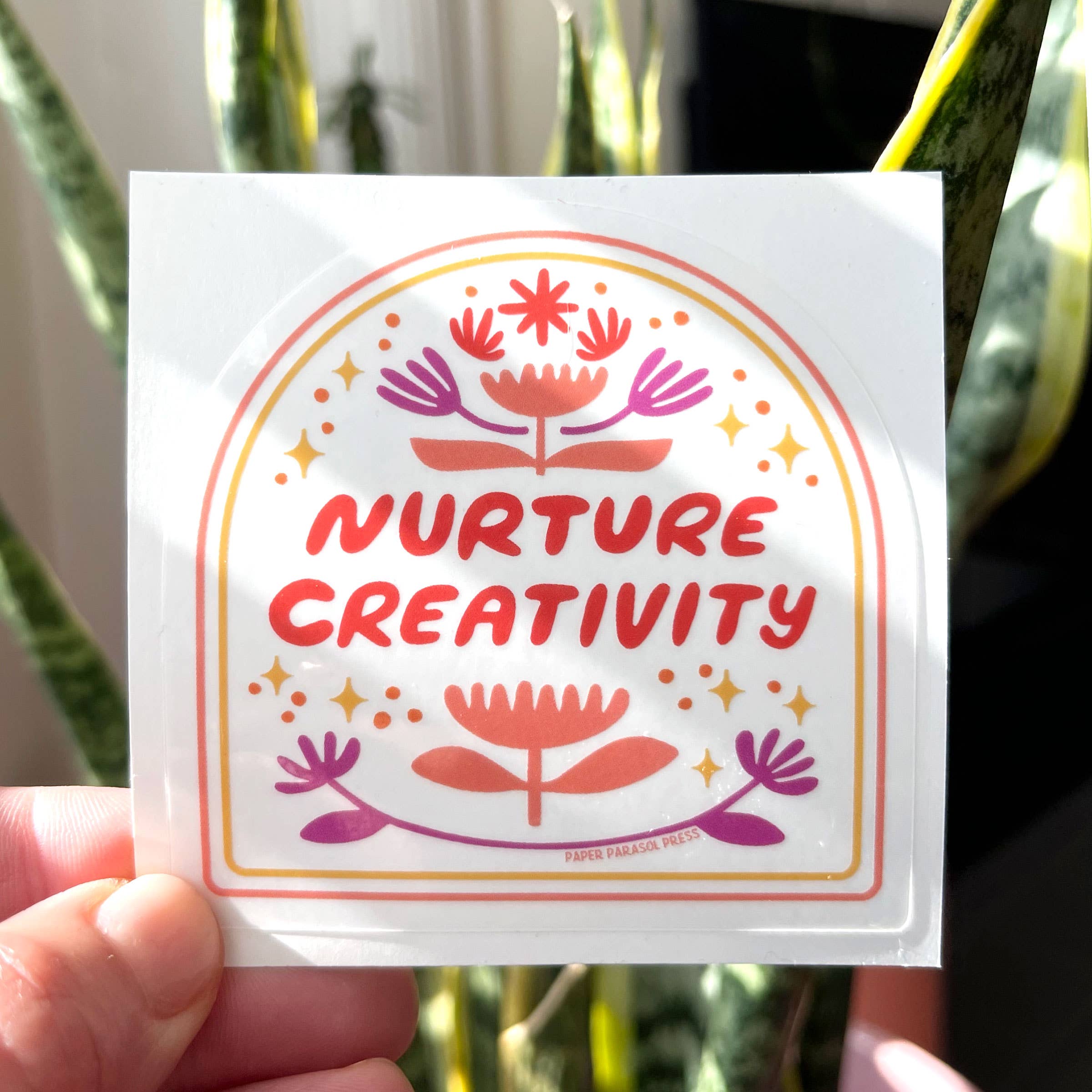 Paper Parasol Press - Wholesale Sticker - Nurture Creativity Clear Sticker