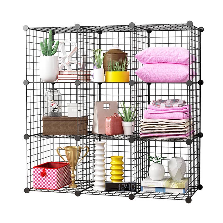 SOGA International Pty Ltd - Wholesale Free-standing shelf - Black Portable 9-Cube Organiser0