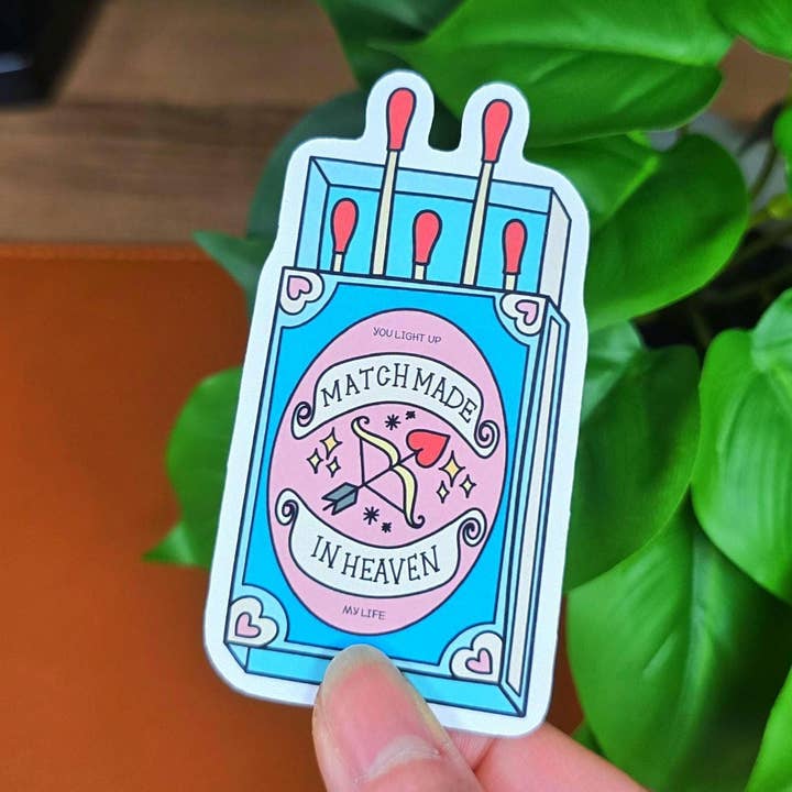 Match & Love Themed Vinyl Stickers For Laptop for wholesale by Cuddle & Doodle